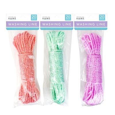 Washing Line Rope 20m Assorted Colours 3209 (Parcel Rate) – [C3